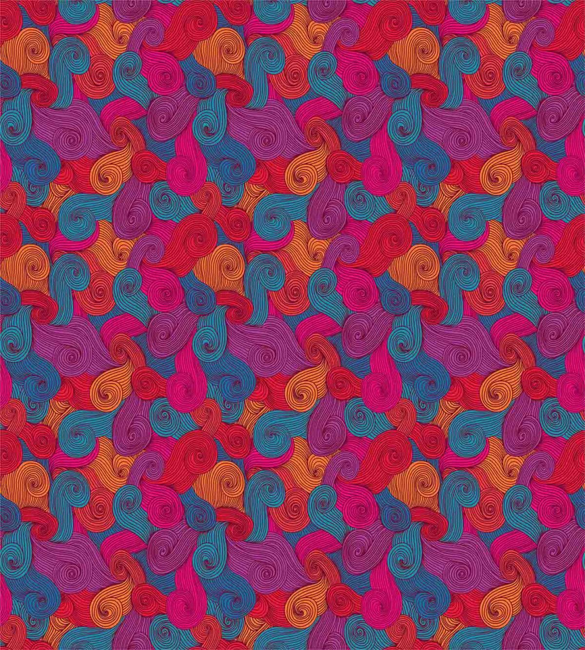 Colorful Swirls Curls — Pattern