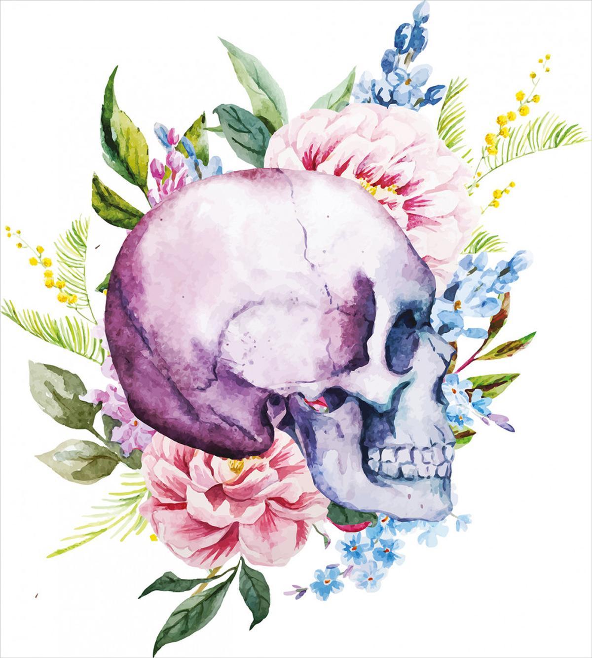 Abstract Skull Flowers — Pattern