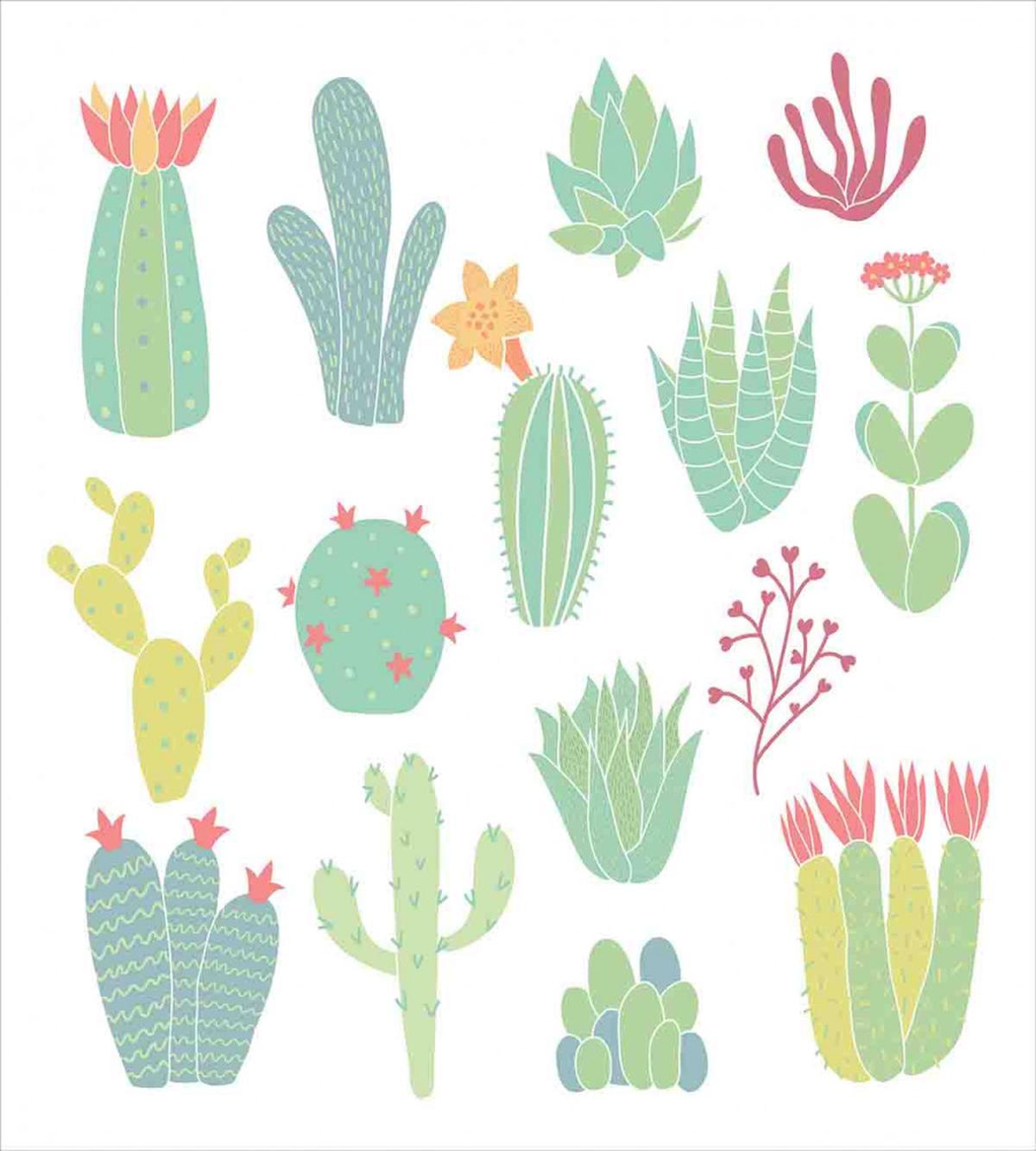 Hand Drawn Style Cacti — Pattern