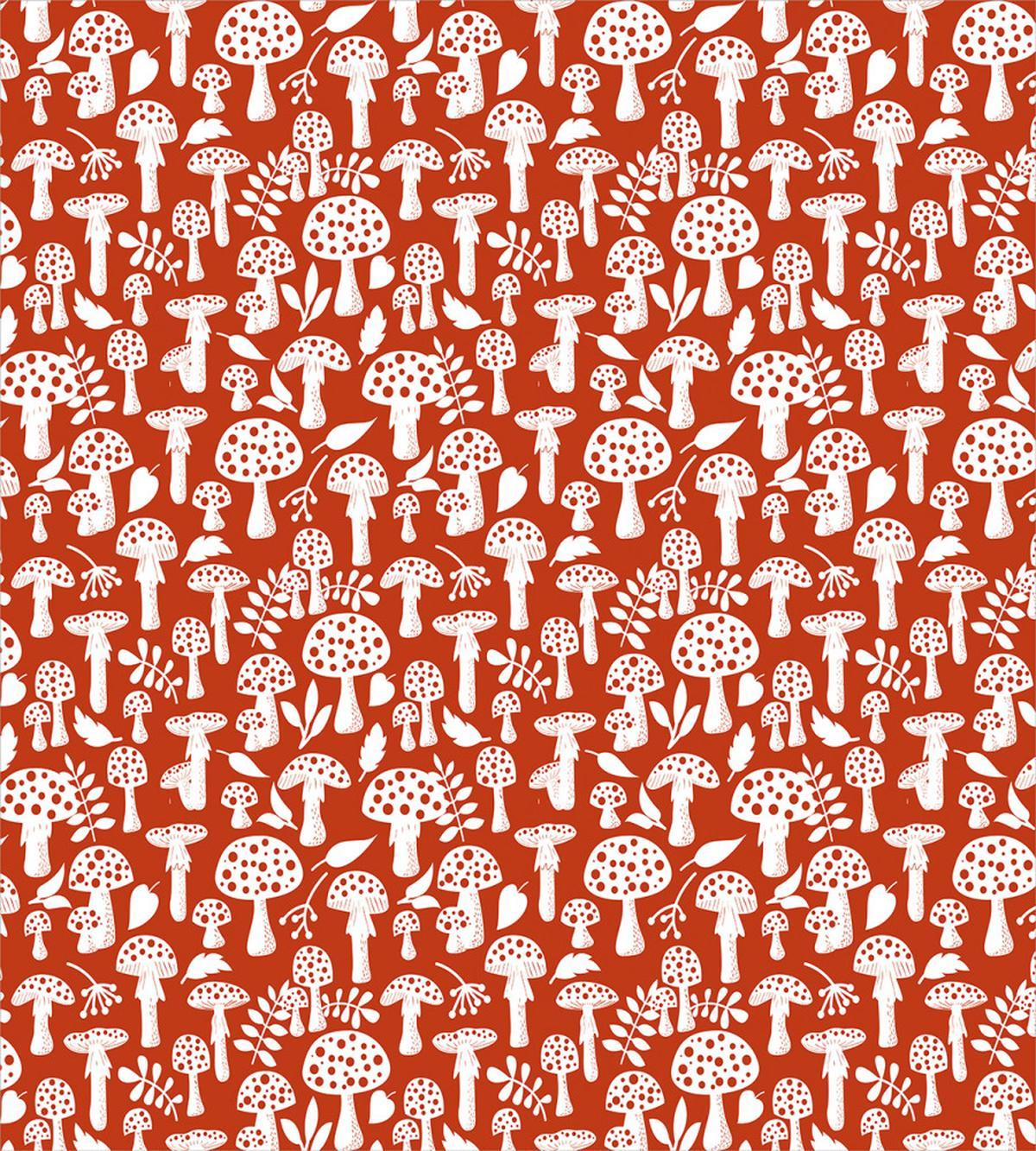 Leaves Berries Amanita — Pattern