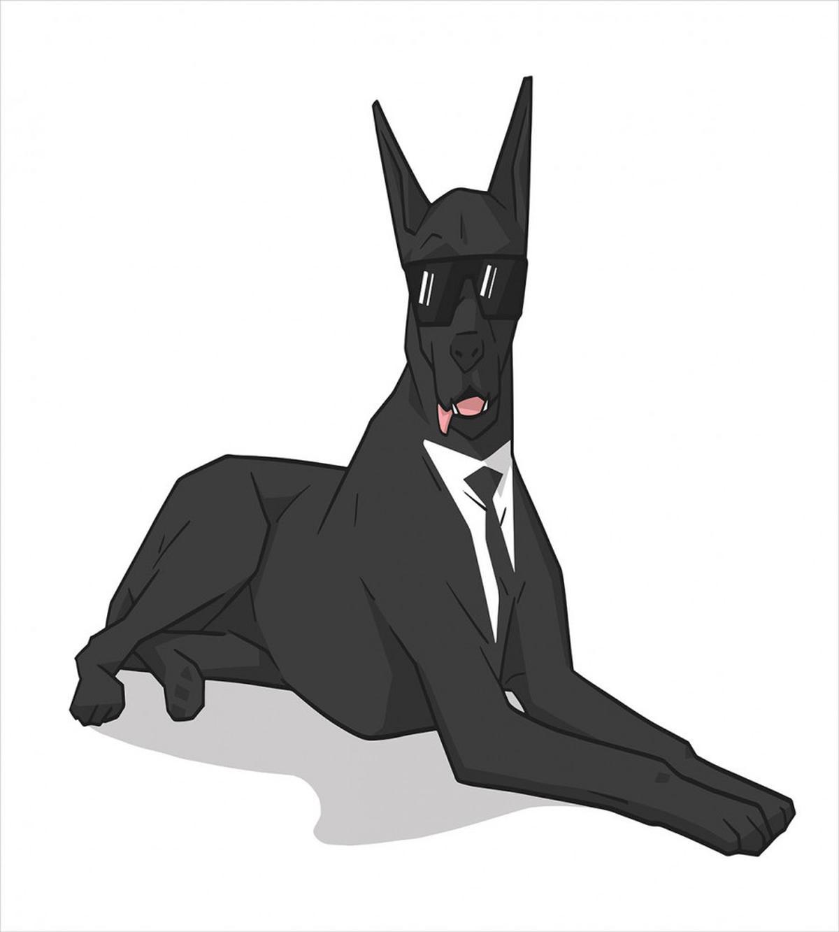 Humorous Dog in Suit — Pattern