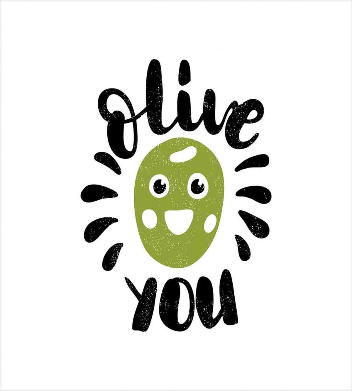 Olive You Funny Grunge — Pattern