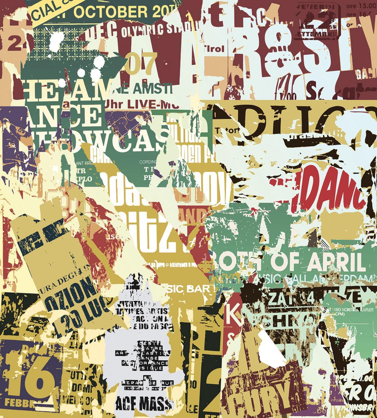 Old Torn Posters Collage — Pattern