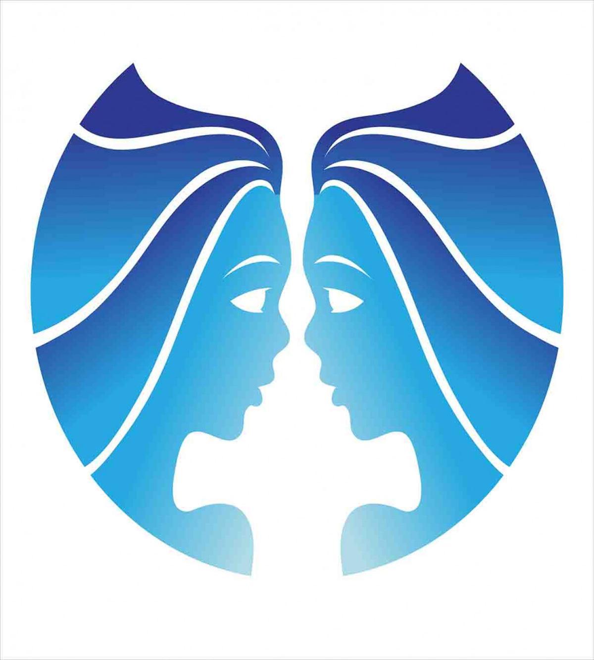 Blue Twins Faces — Pattern