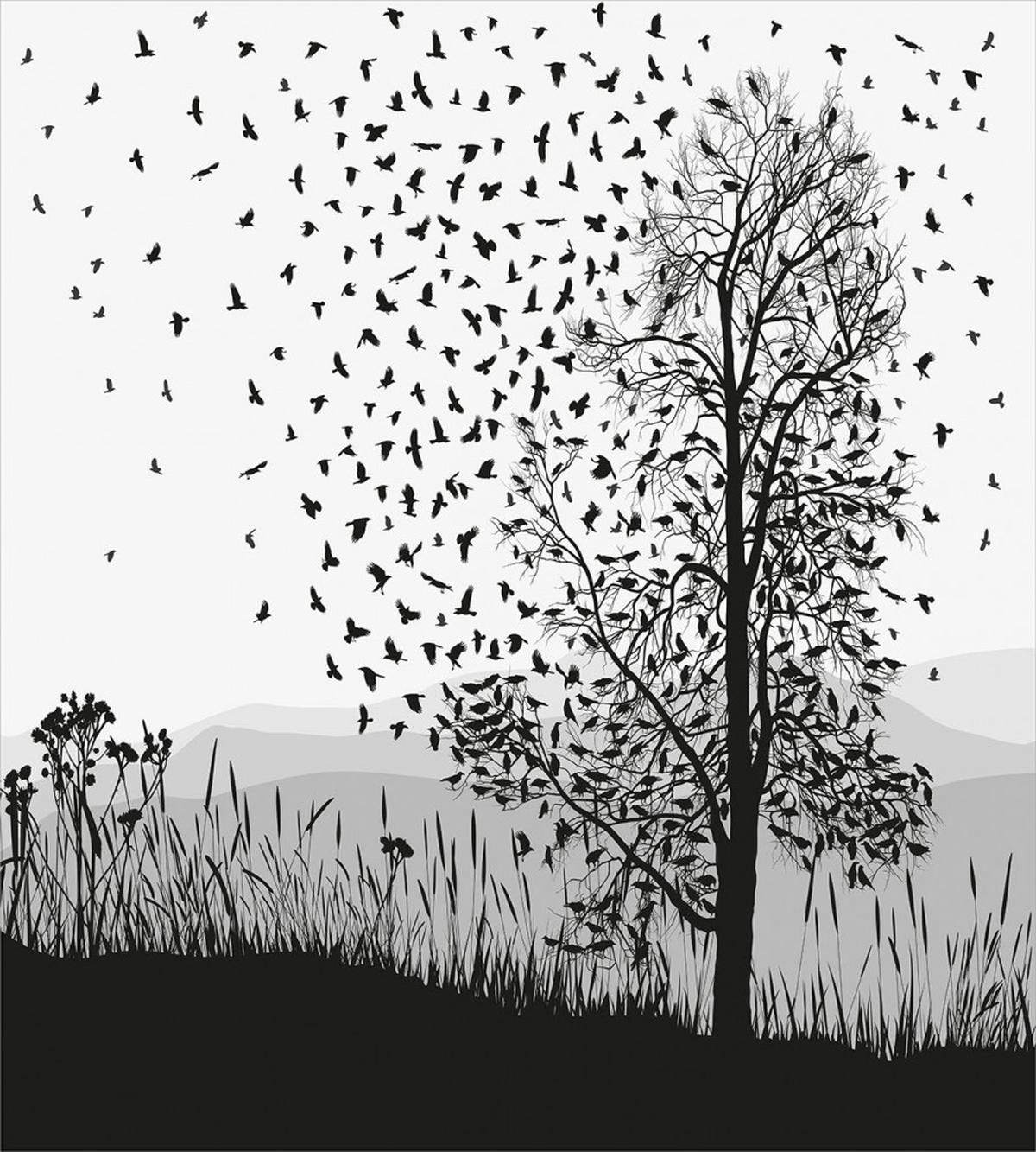 Murder of Crows on Tree — Pattern
