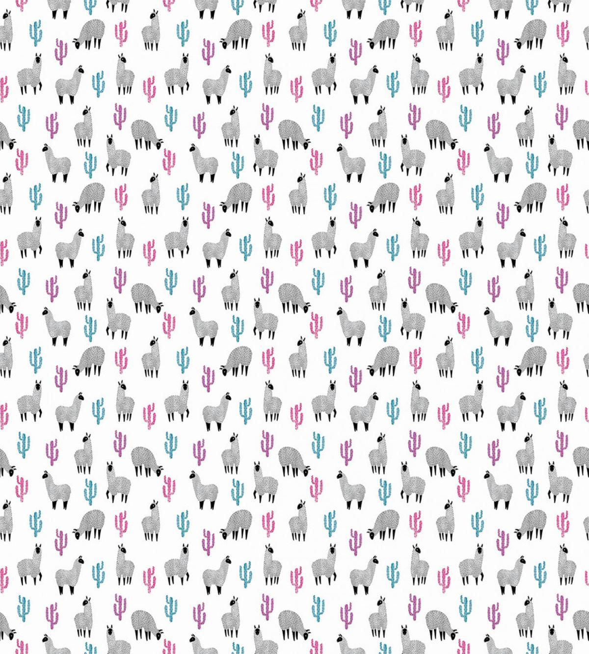 Llamas and Colorful Cacti — Pattern