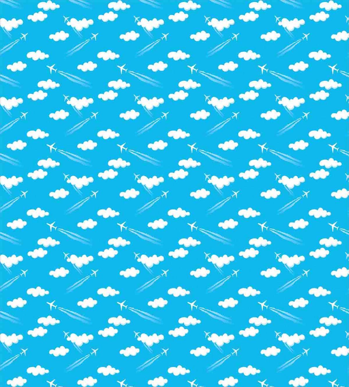 Blue Sky Clouds Planes — Pattern