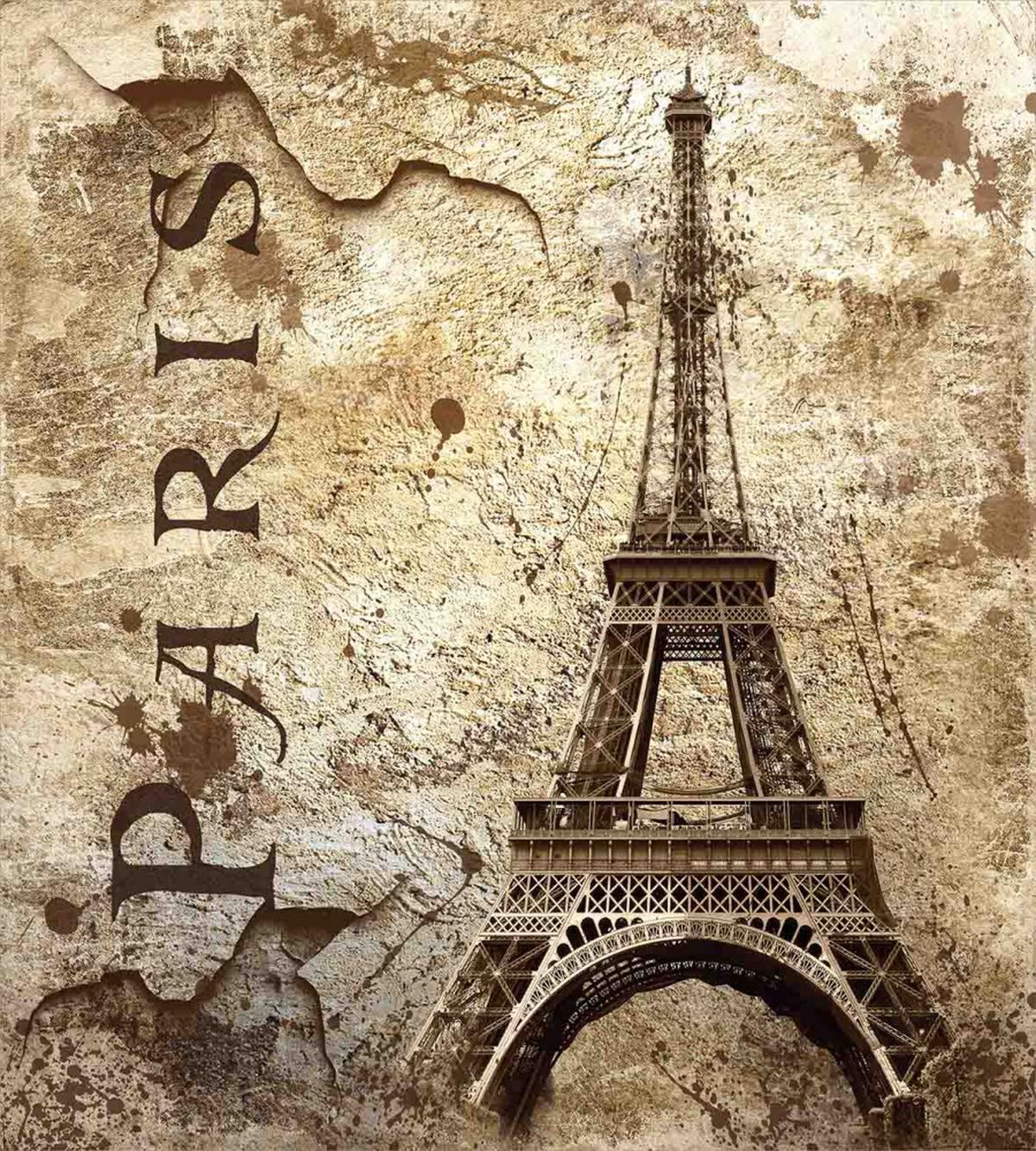 Eiffel Tower on Grunge Wall — Pattern