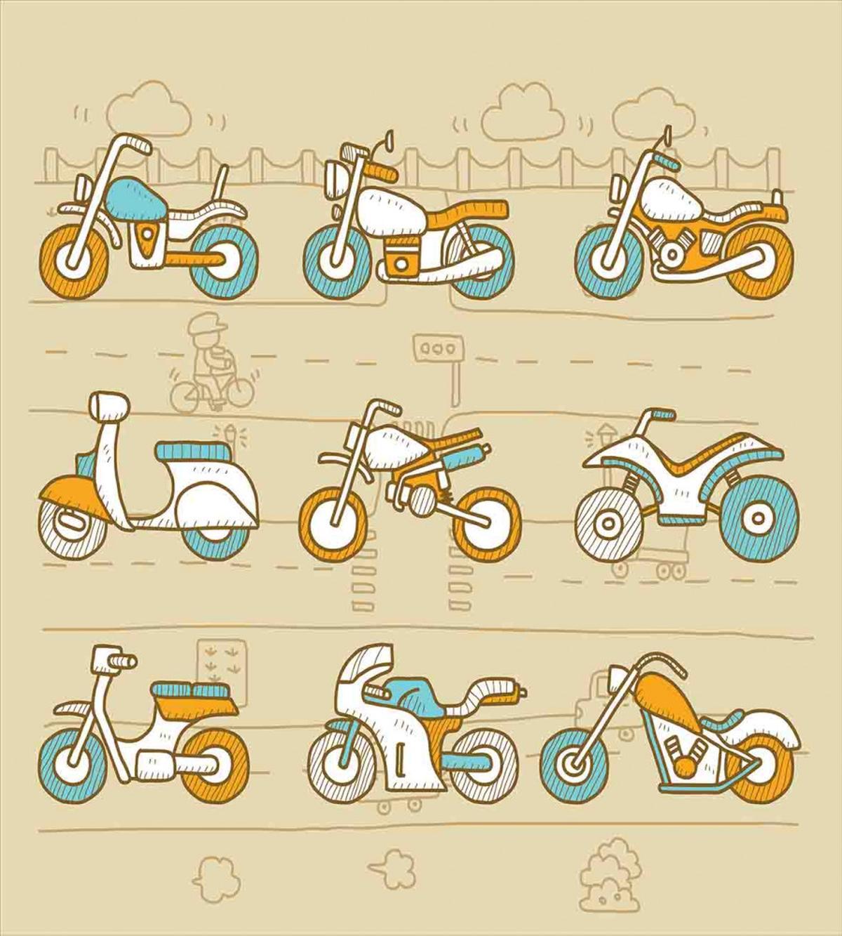 Motorcycles City Traffic — Pattern