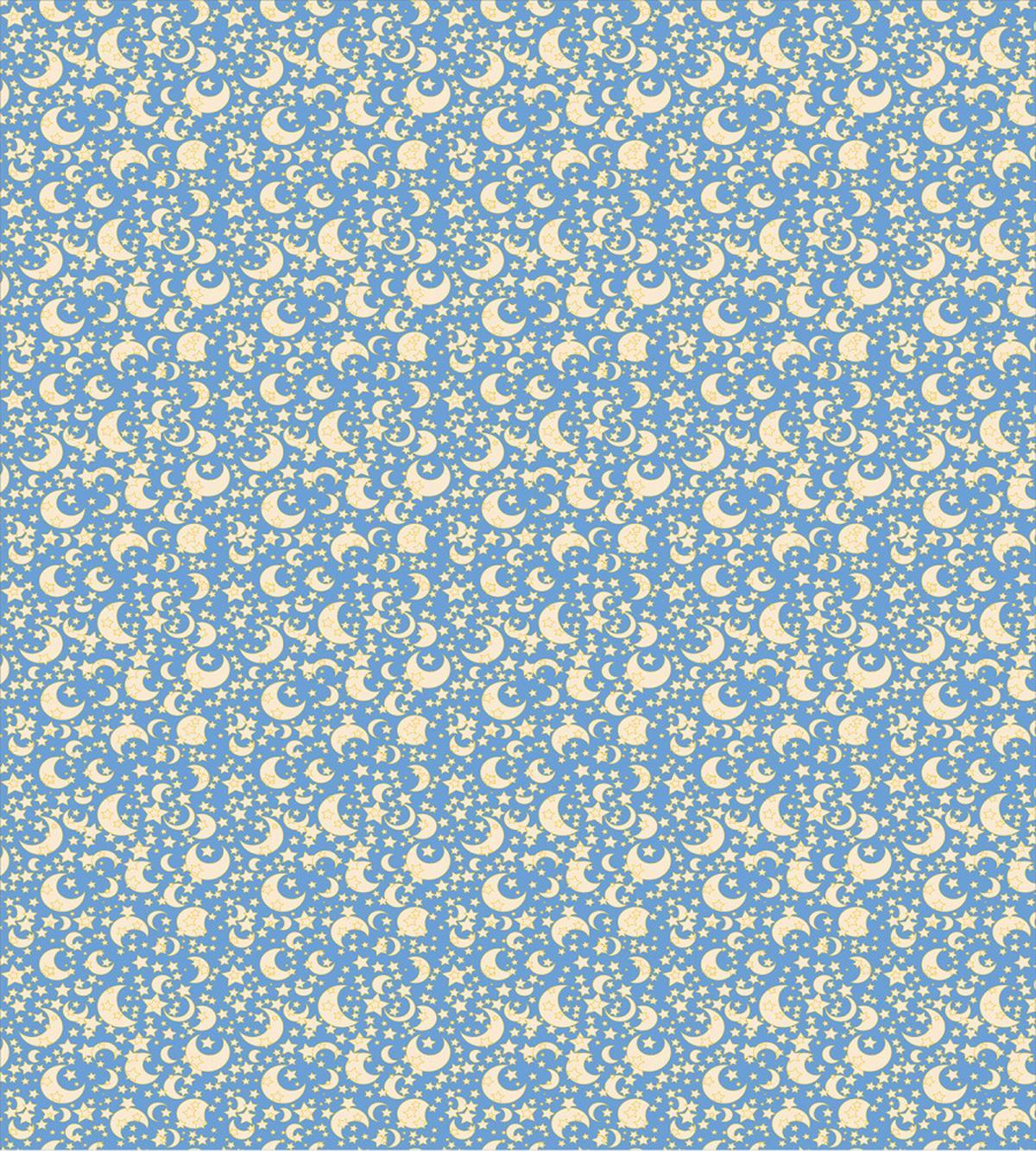 Retro Yellow Stars on Blue — Pattern