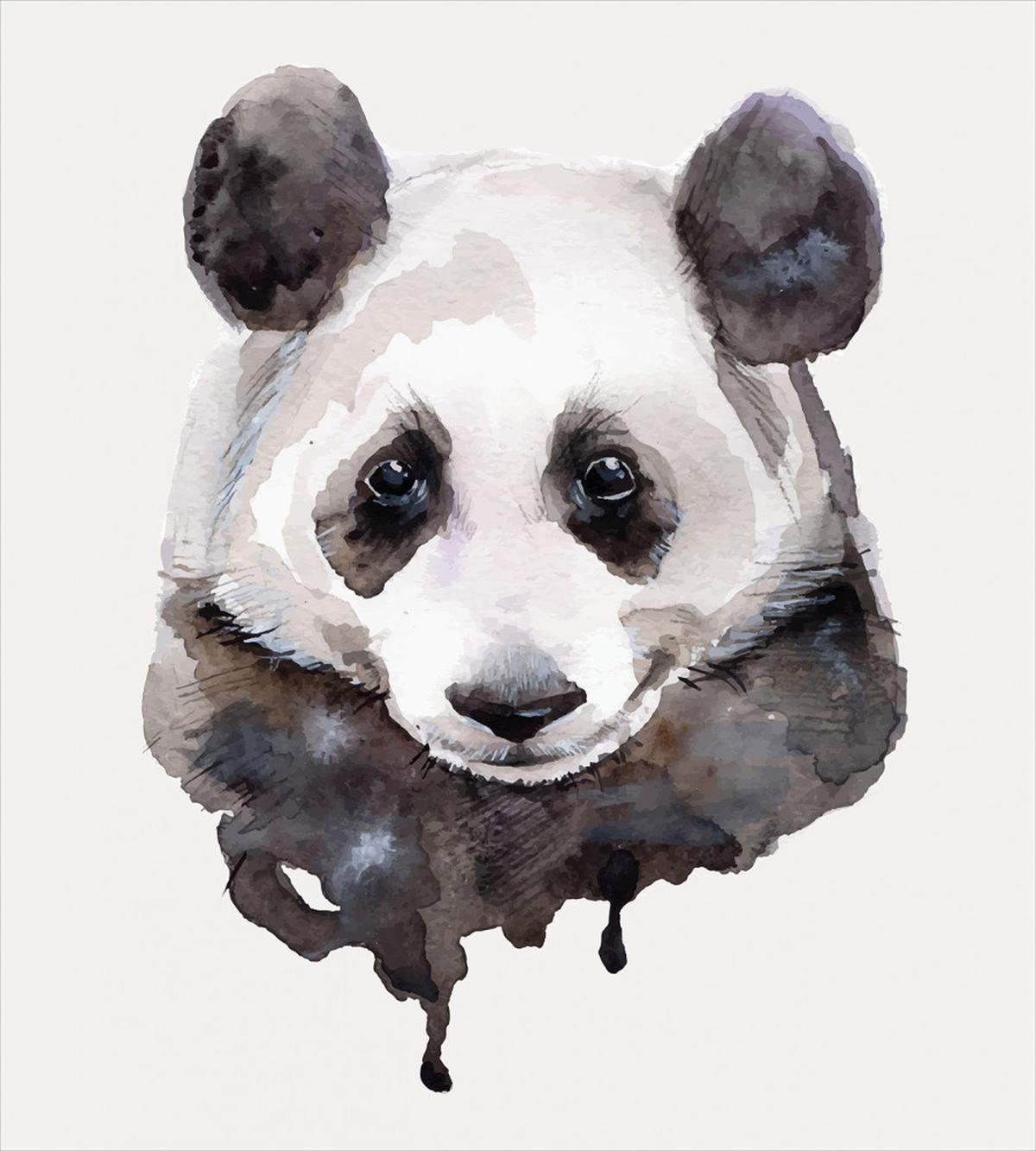 Watercolor Panda Bear — Pattern