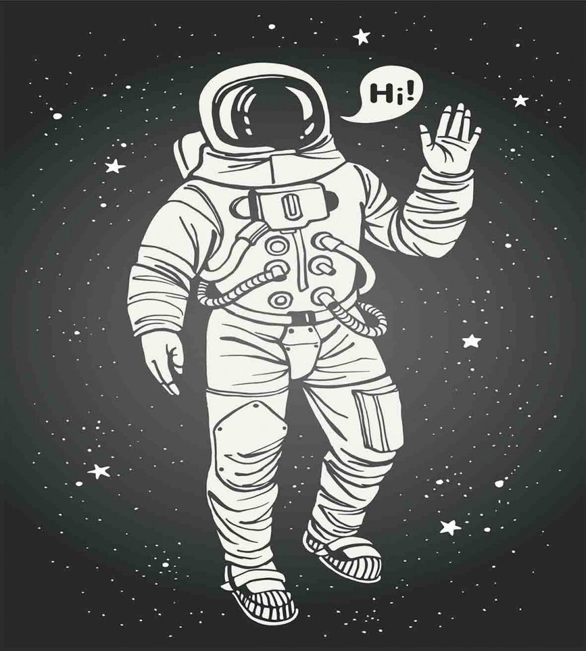 Cartoon Astronaut Space — Pattern