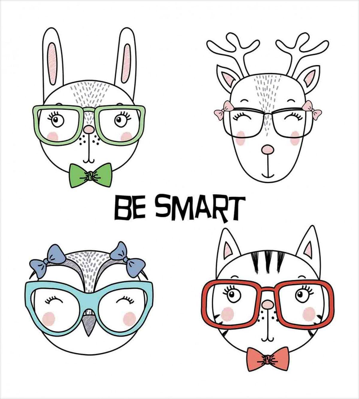 Funny Portraits Be Smart — Pattern