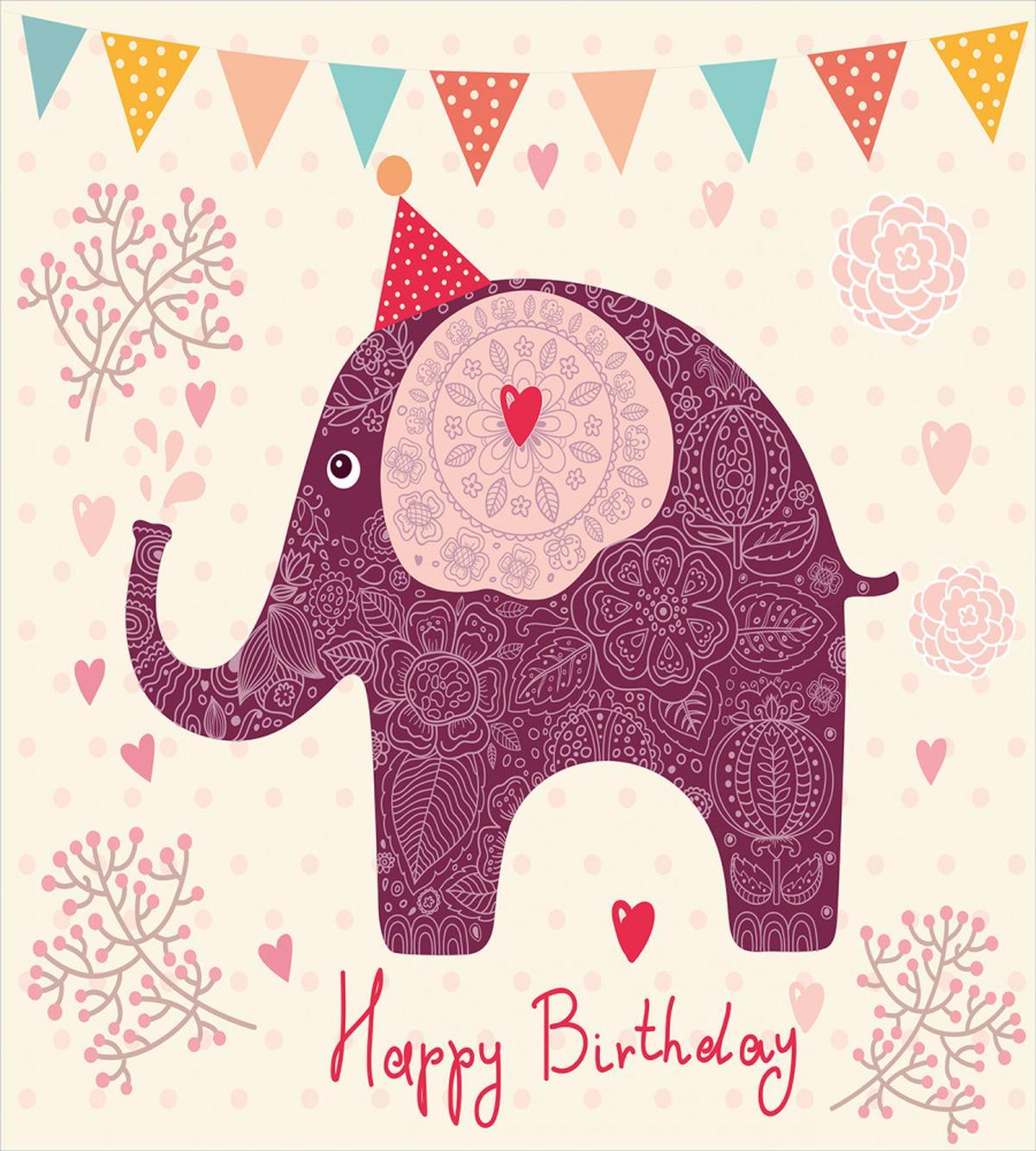 Purple Art Elephant — Pattern
