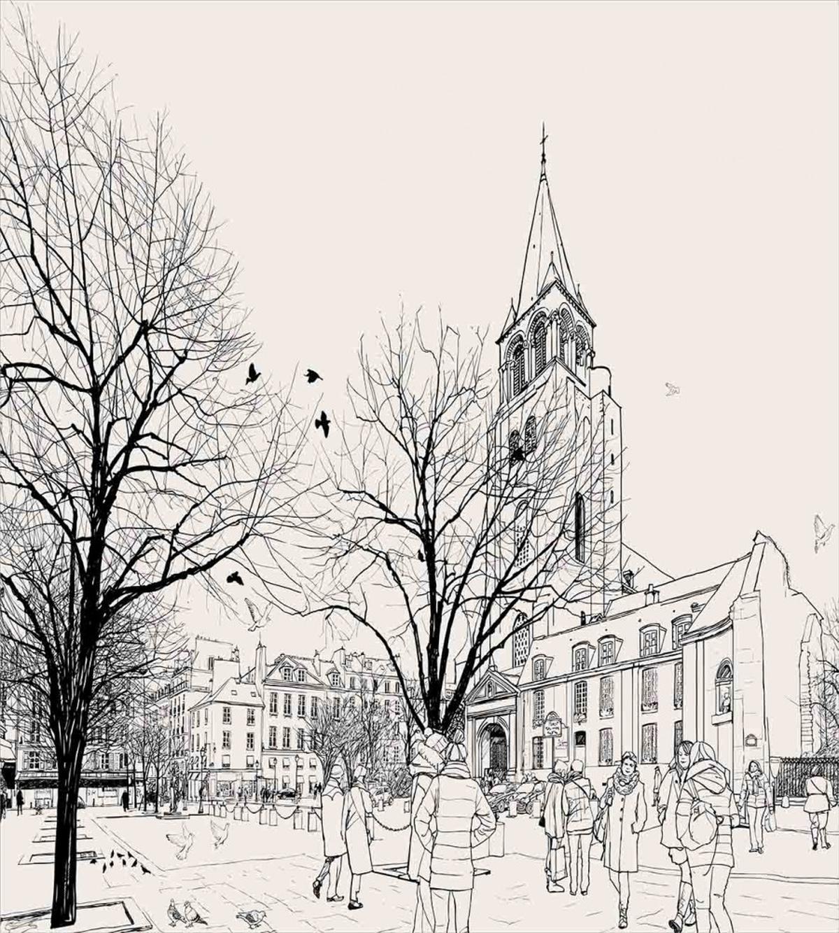Walking People Winter — Pattern