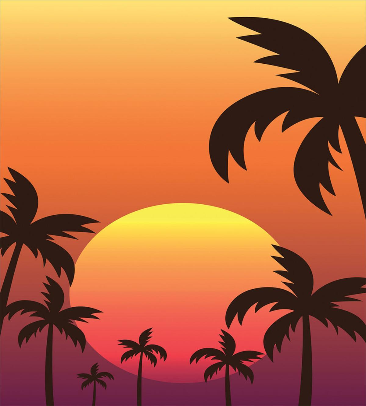 Sunset with Palms Art — Pattern