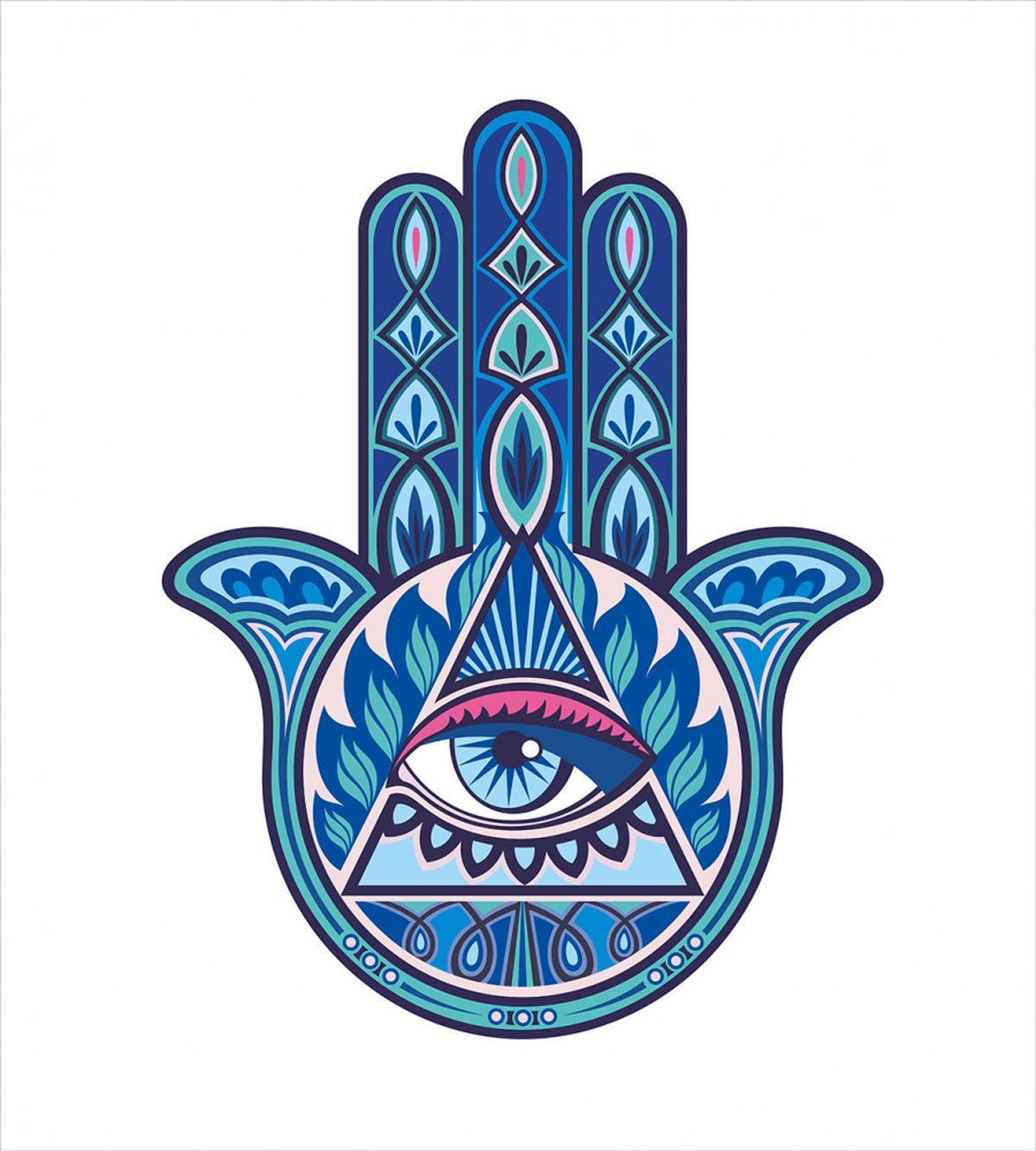 Vibrant Hamsa Triangle — Pattern