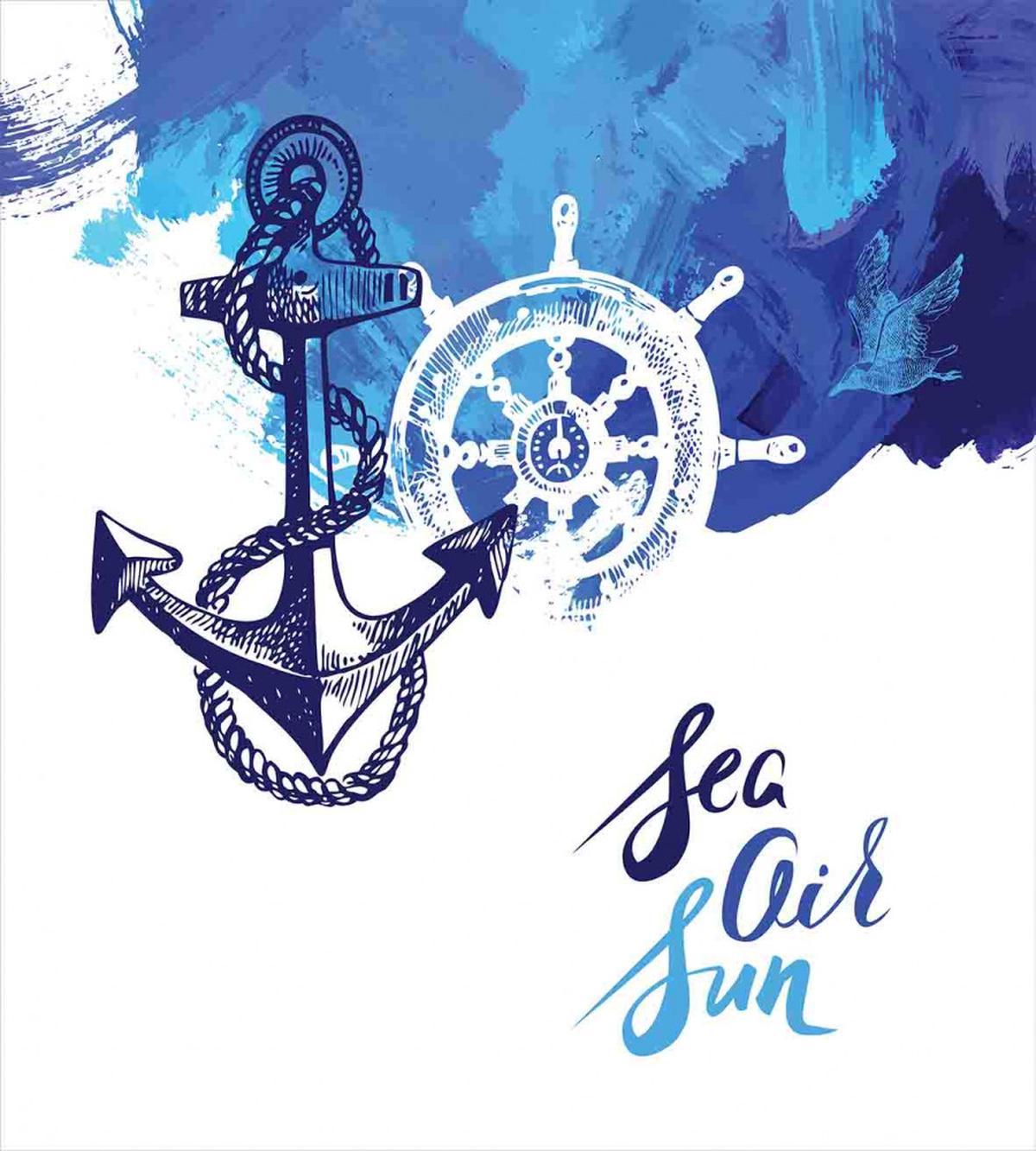 Nautical Wheel Ocean — Pattern