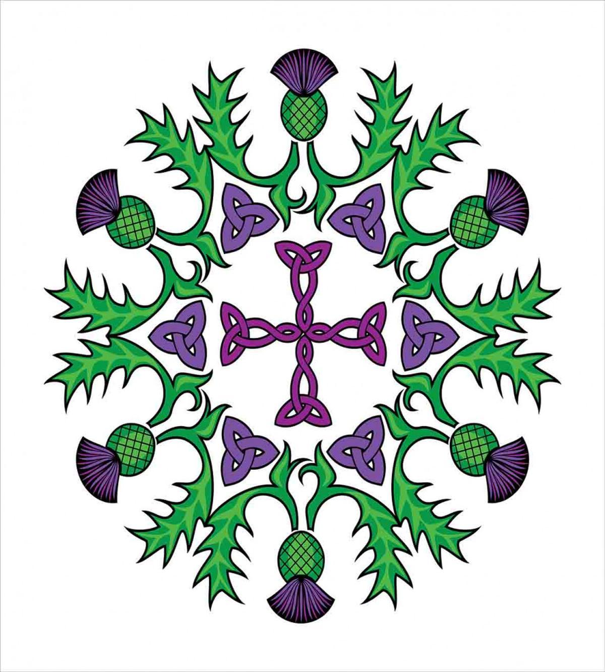 Abstract Thistle Wreath — Pattern