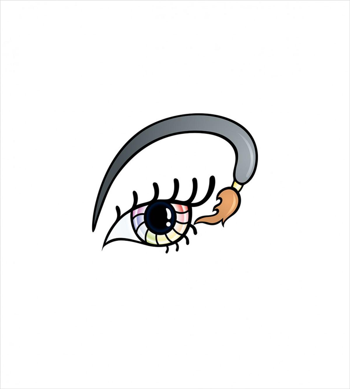 Colorful Eye and Brush — Pattern