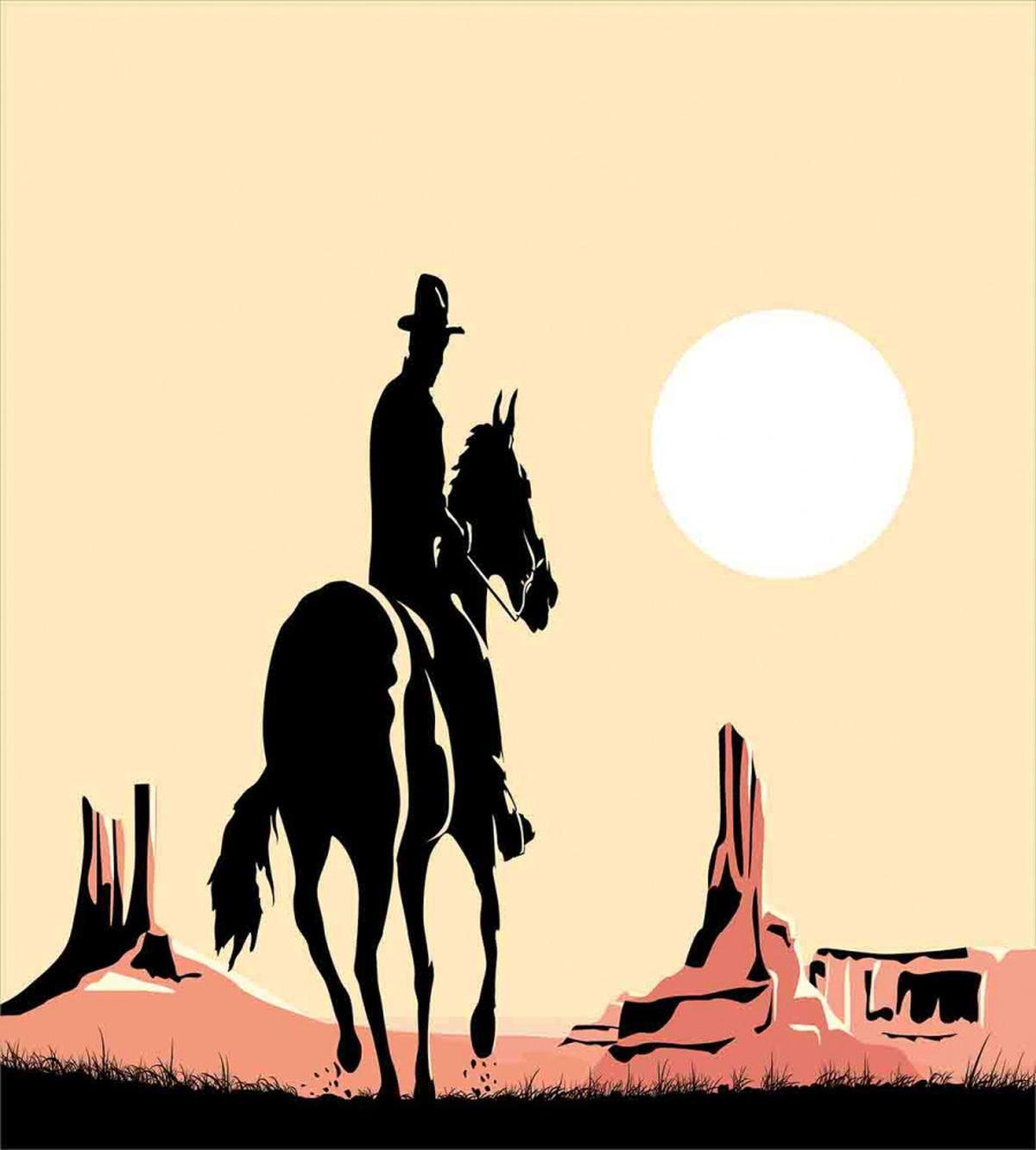 Cowboy Horse Sunset — Pattern