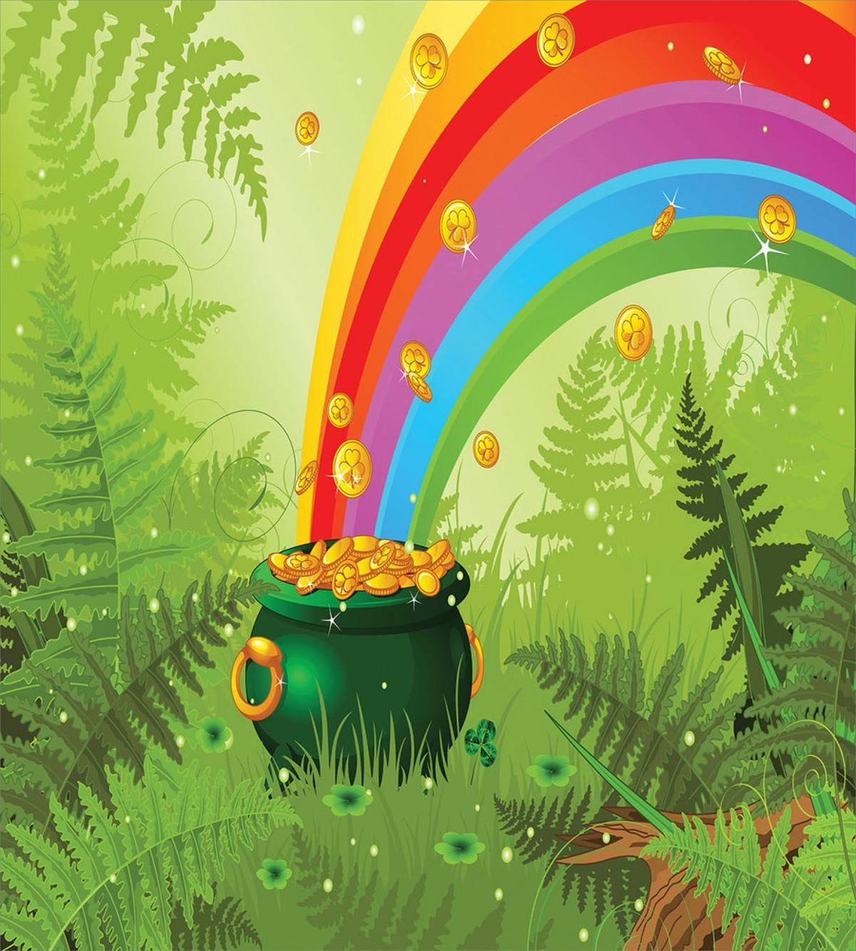 Pot of Coins and Rainbow — Pattern