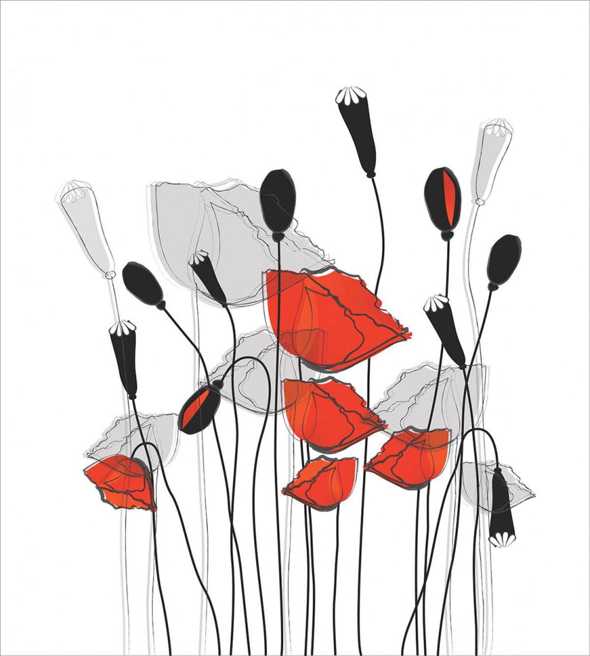 Hand Drawn Poppy Flowers — Pattern