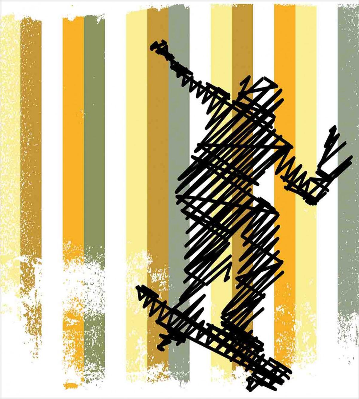 Skateboarder Scribble — Pattern