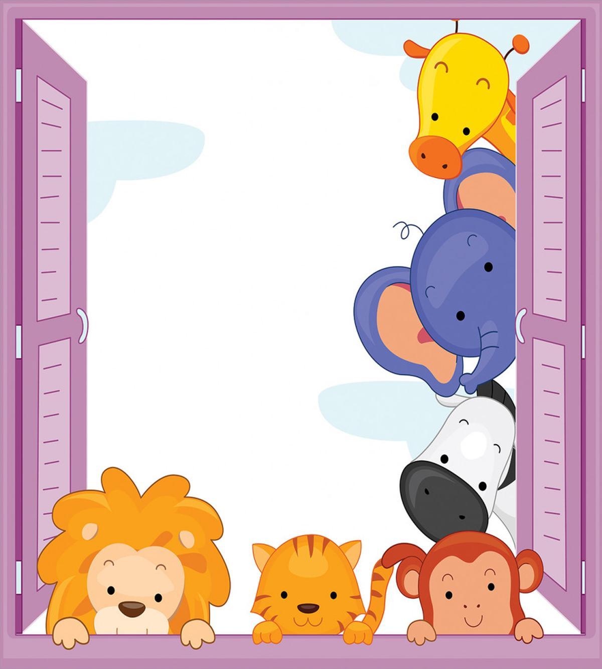 Animals Peeping Window — Pattern