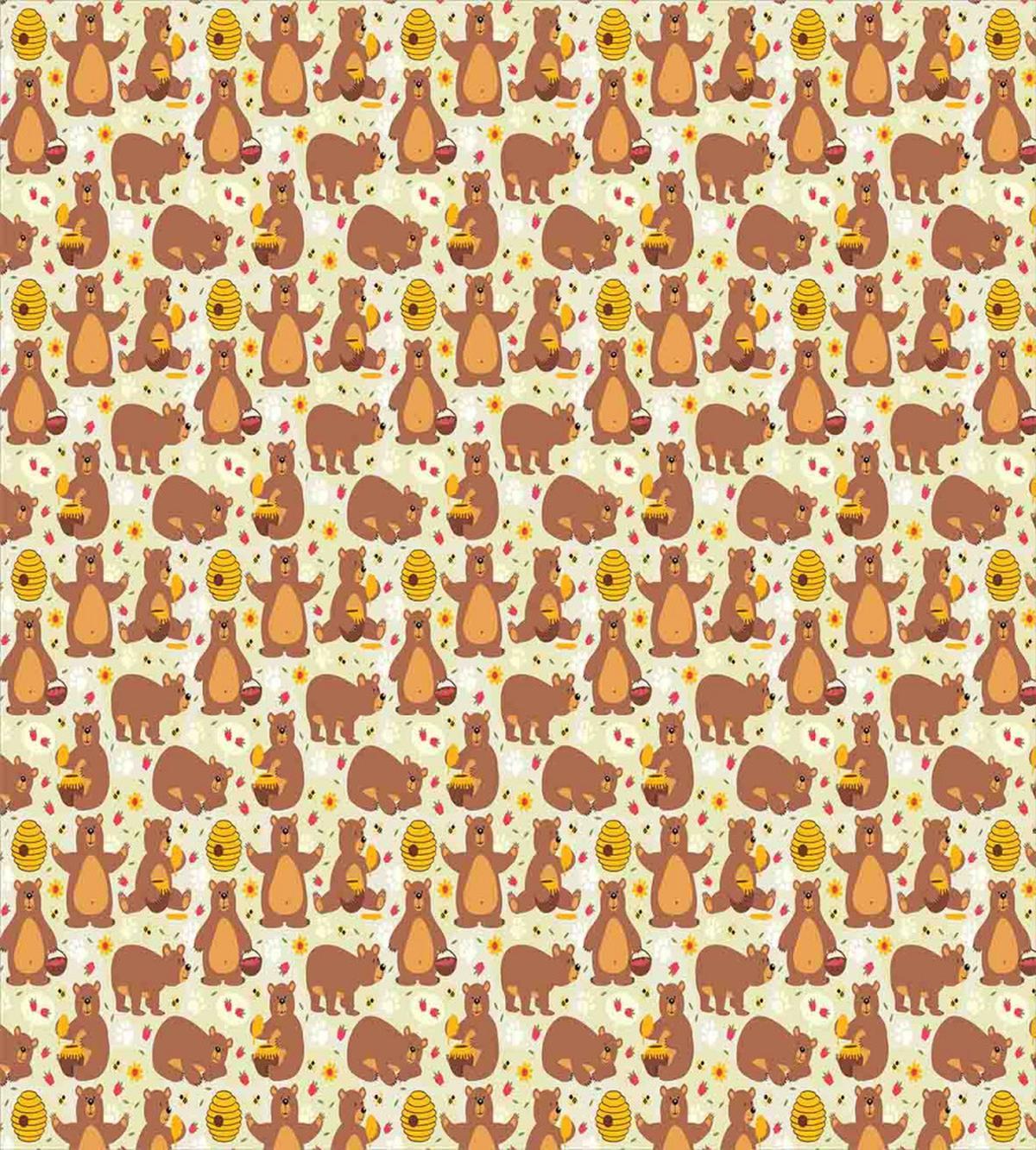 Grizzly Bear Eating Honey — Pattern