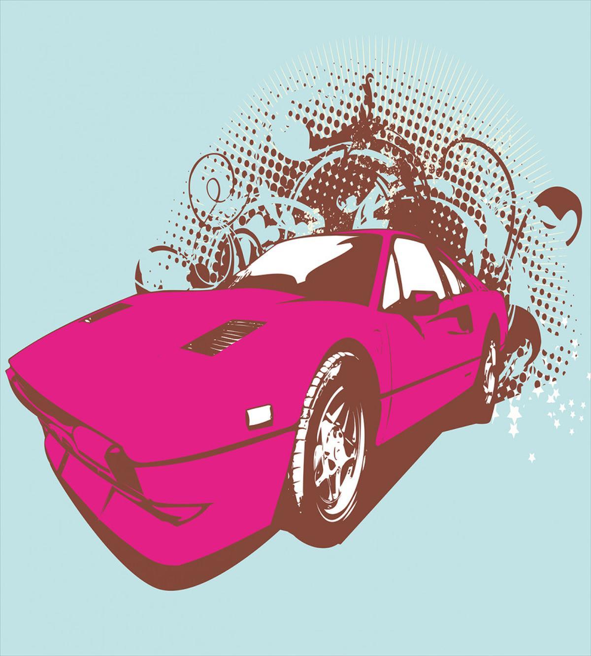 Old Car Cartoon Style — Pattern