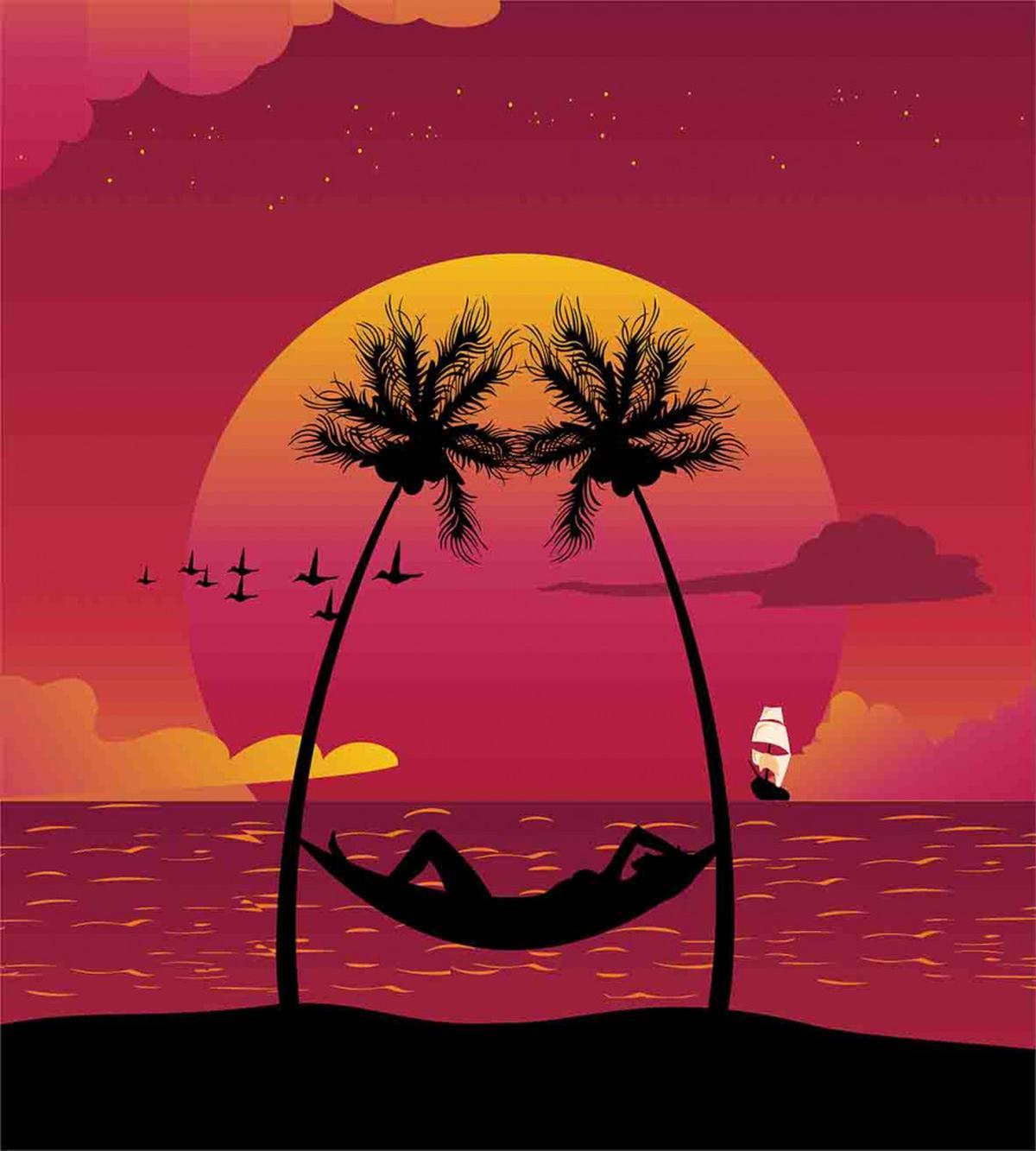 Girl in Hammock Paradise — Pattern
