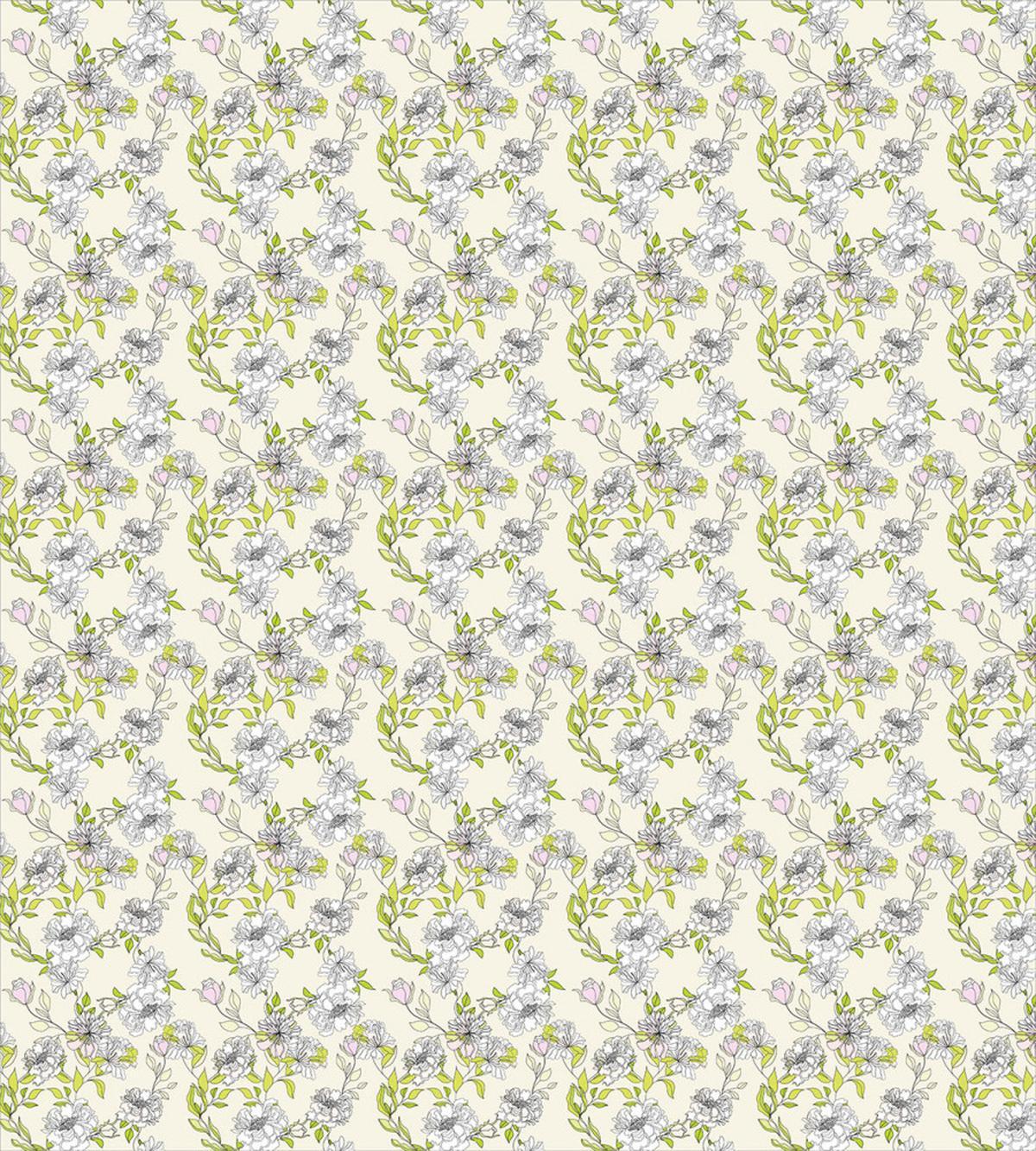 Romantic Floral Leaves Art — Pattern