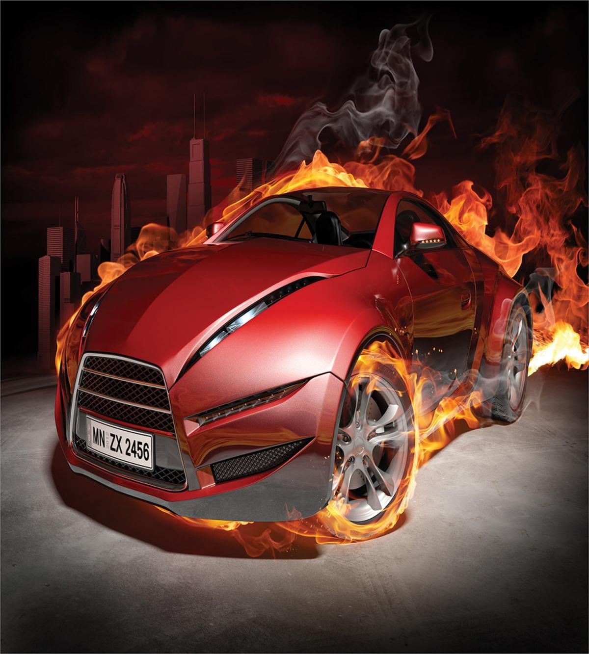 Burnout Tires Sport Car — Pattern