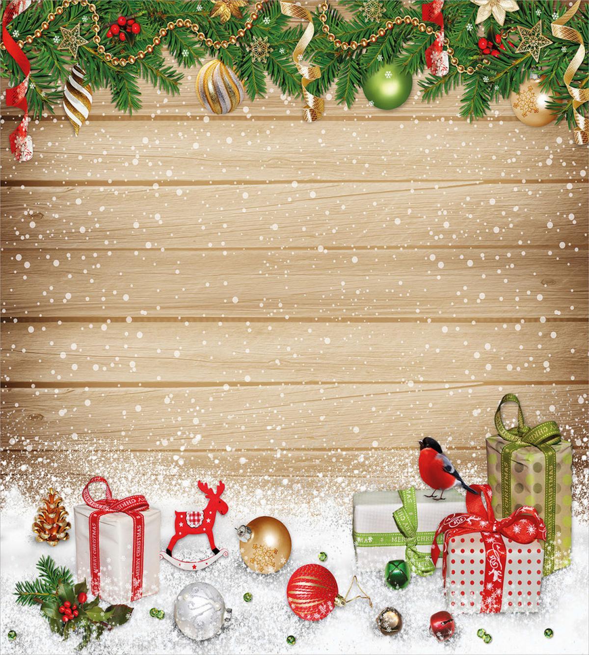 Pine Wood Planks Snow — Pattern