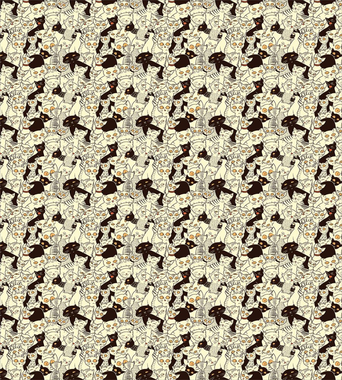 Sketch Style Kitten Design — Pattern