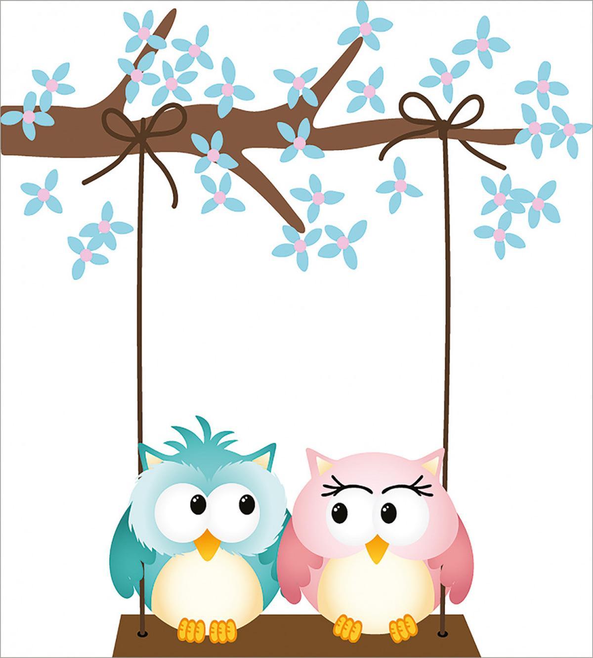 Owls in Love on Swing — Pattern