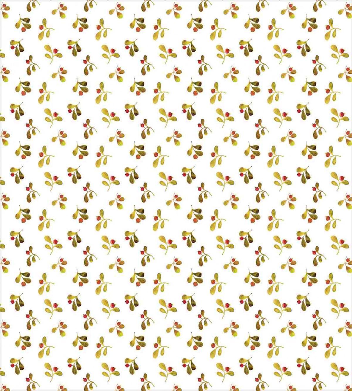 Watercolor Berries Leaves — Pattern