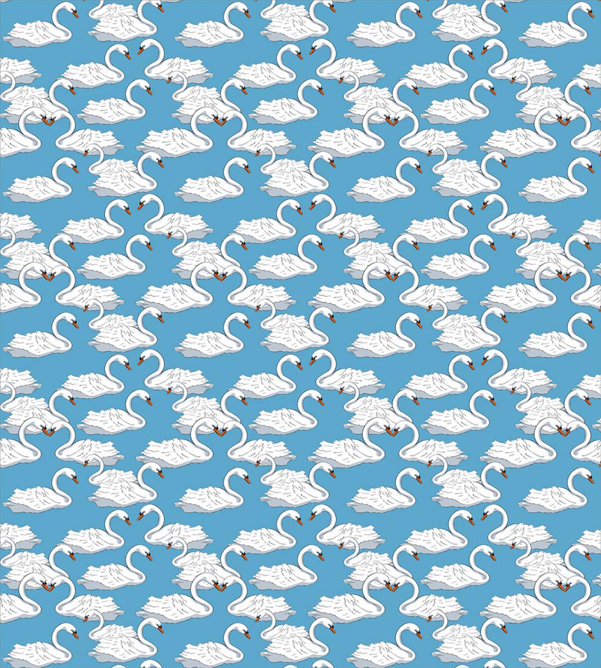 Gentle Birds on Blue Color — Pattern