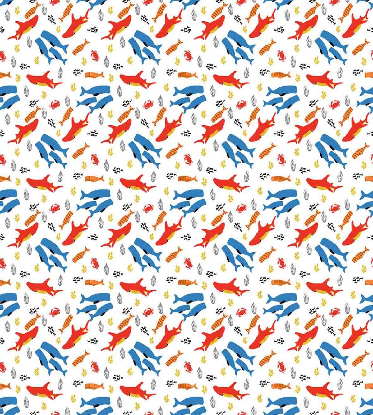 Whale and Hammerhead Shark — Pattern