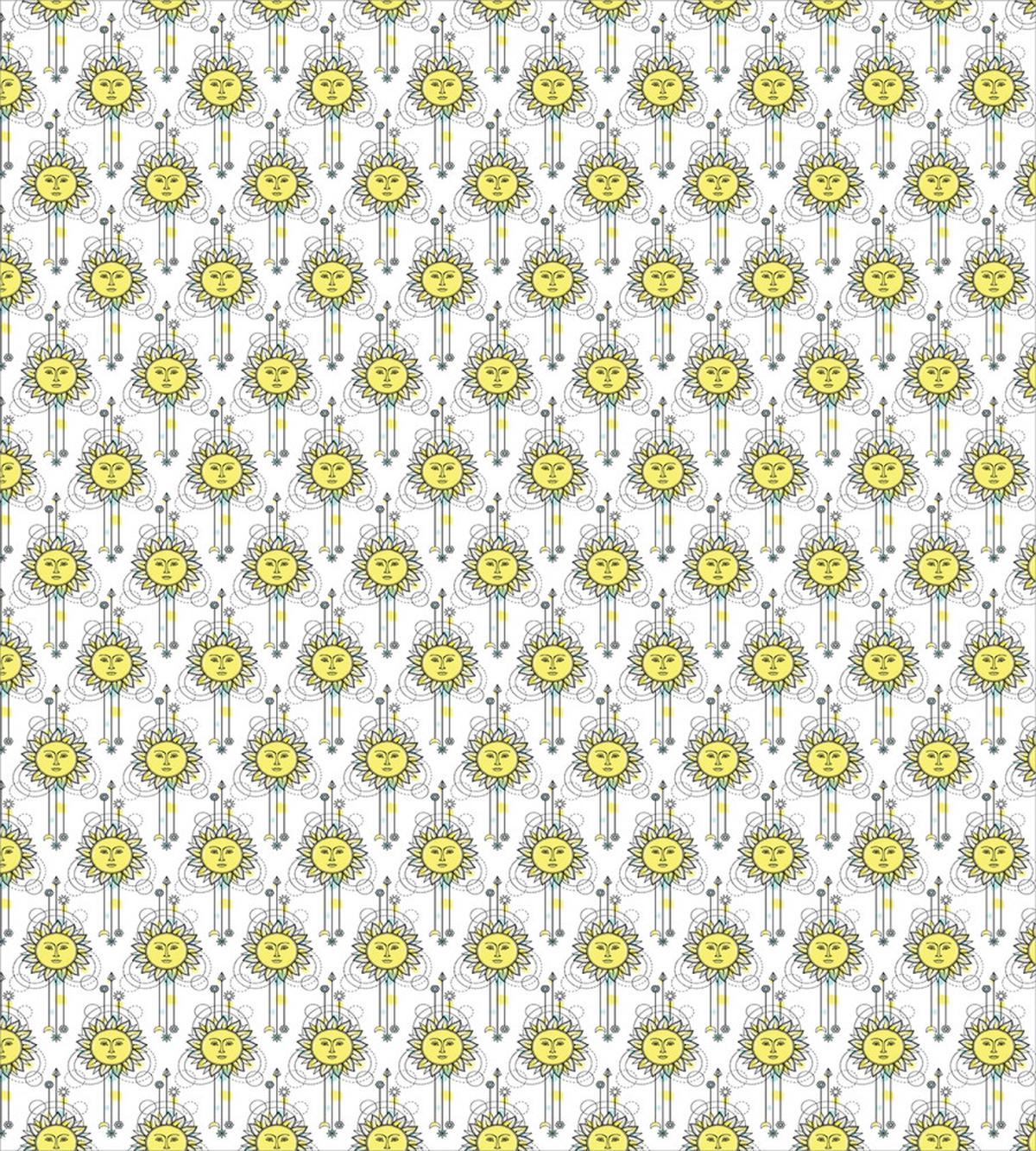 Geometric Sun with Face — Pattern