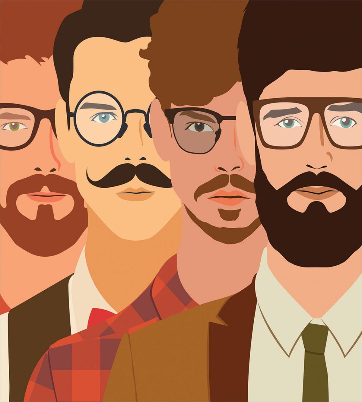 Male Hipster Characters — Pattern