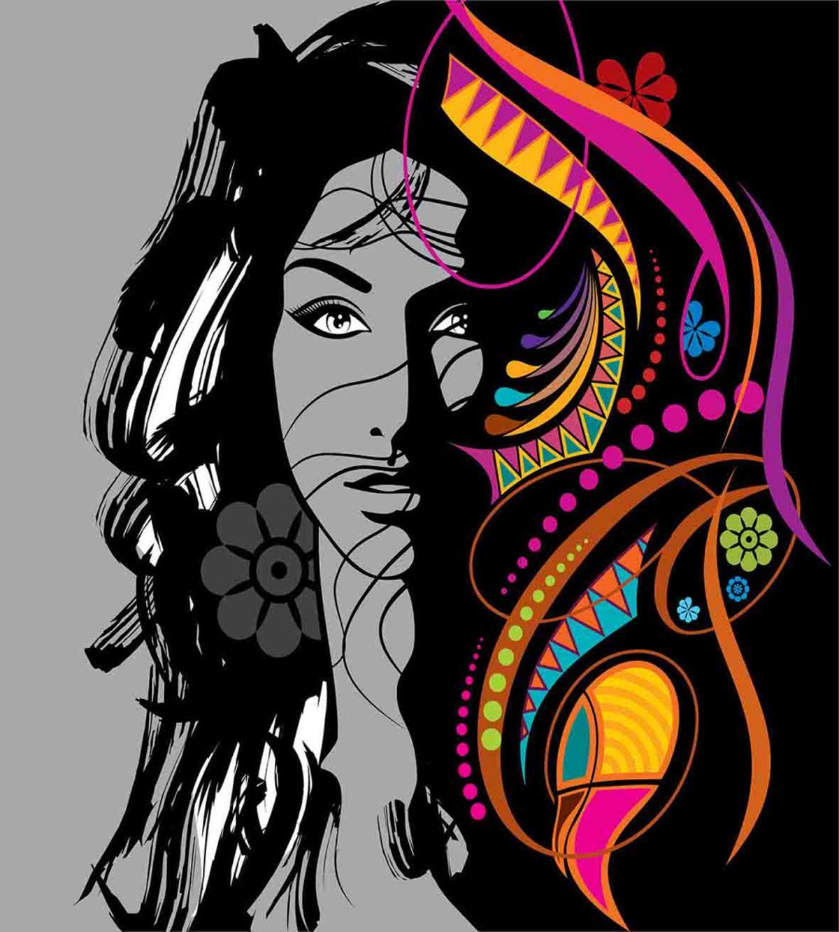 Woman Portrait Glamor Art — Pattern