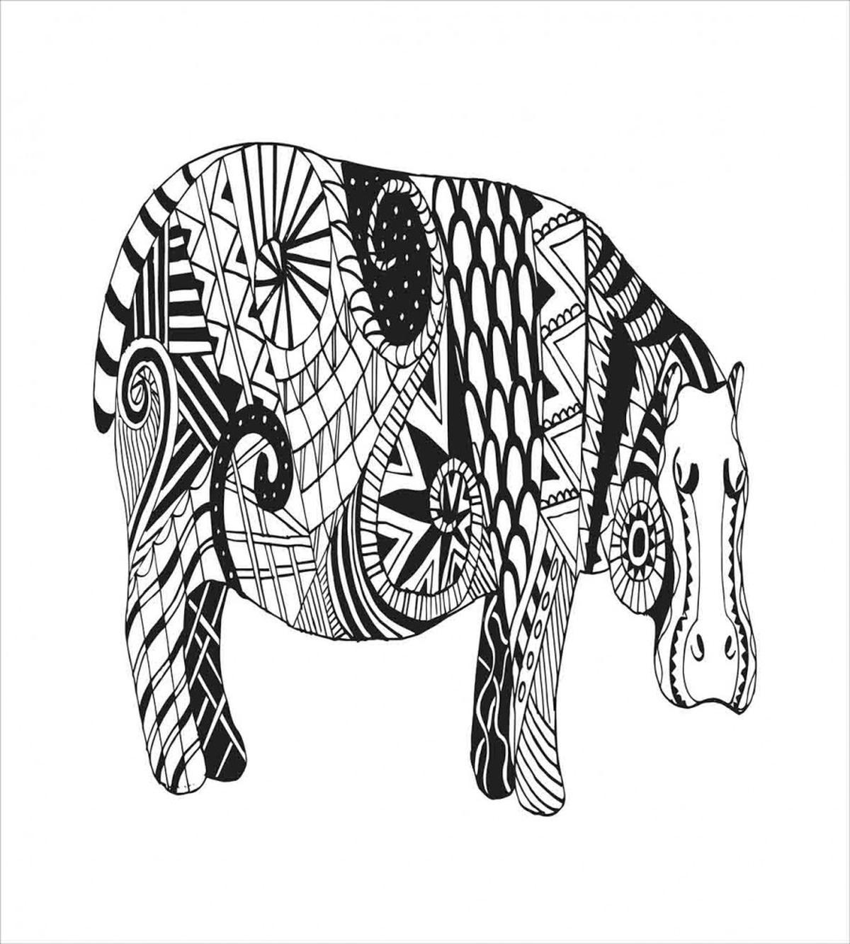 Hippo Geometric Ornament — Pattern