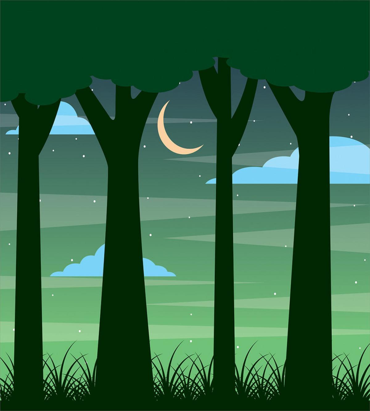 Dreamy Forest at Night — Pattern