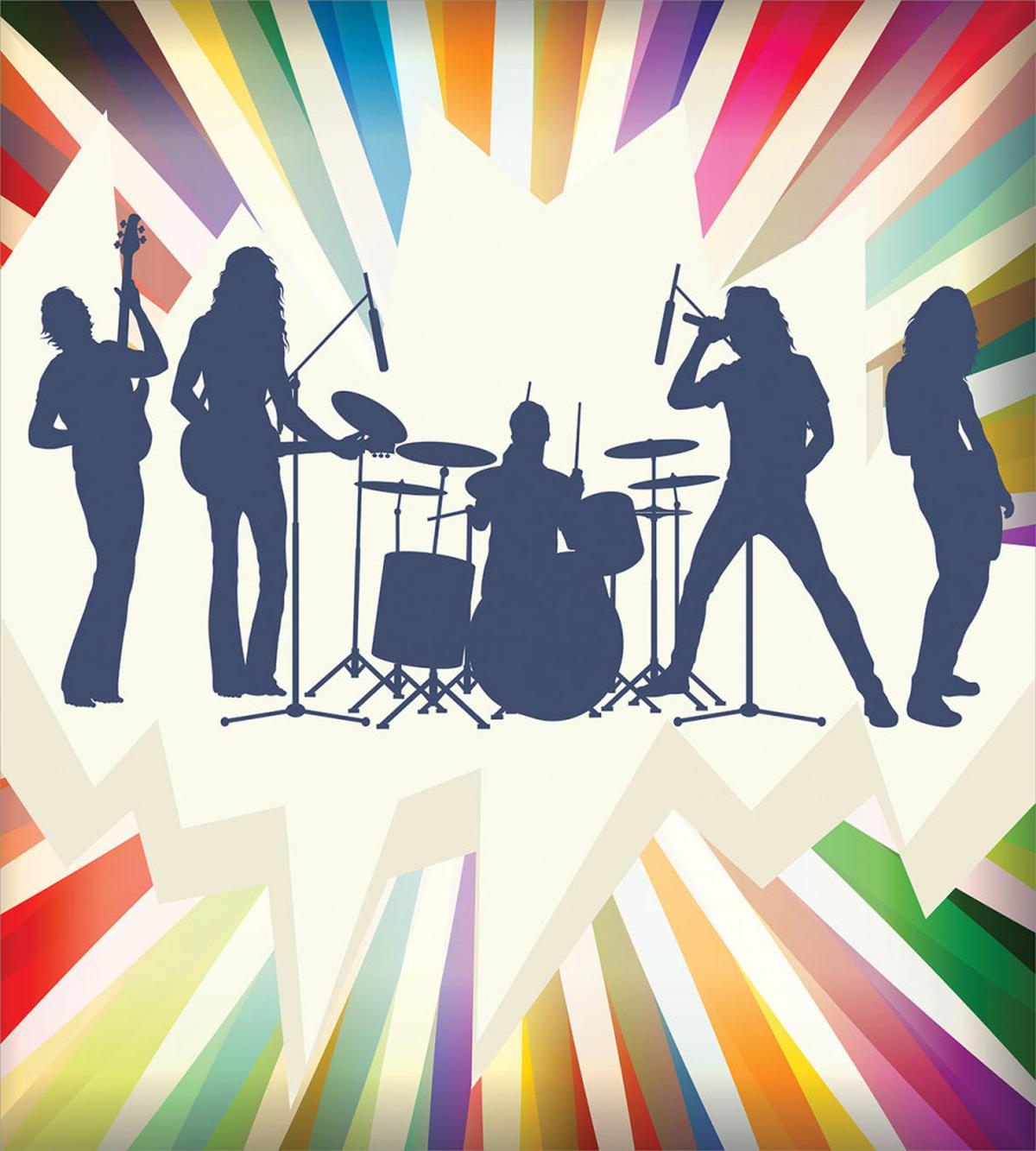 Rock Band 80s Hairstyle Music — Pattern