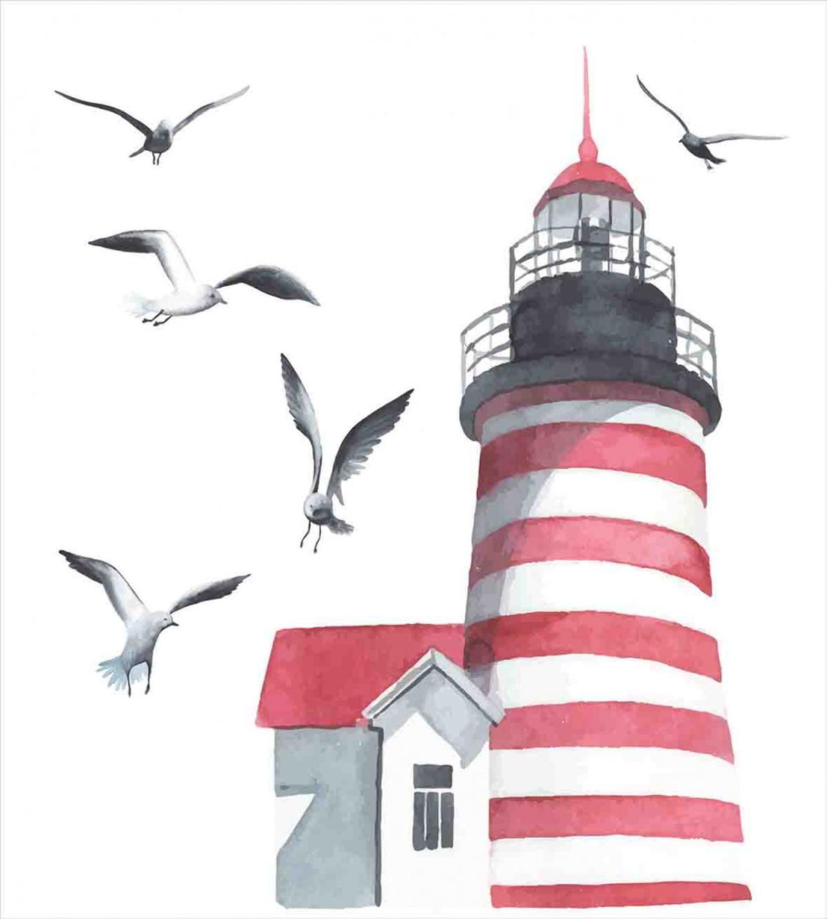 Seagulls Beach Sea — Pattern