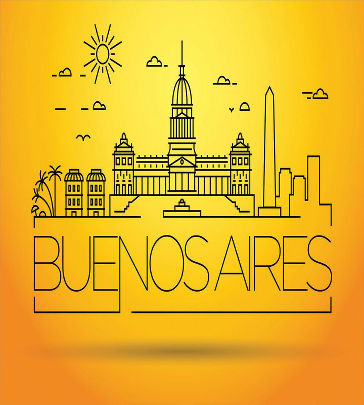 Buenos Aires Line Art — Pattern