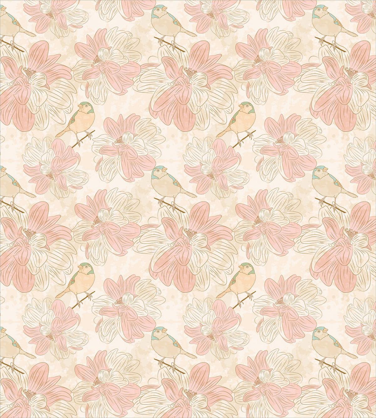 Birds on Branches Flowers — Pattern