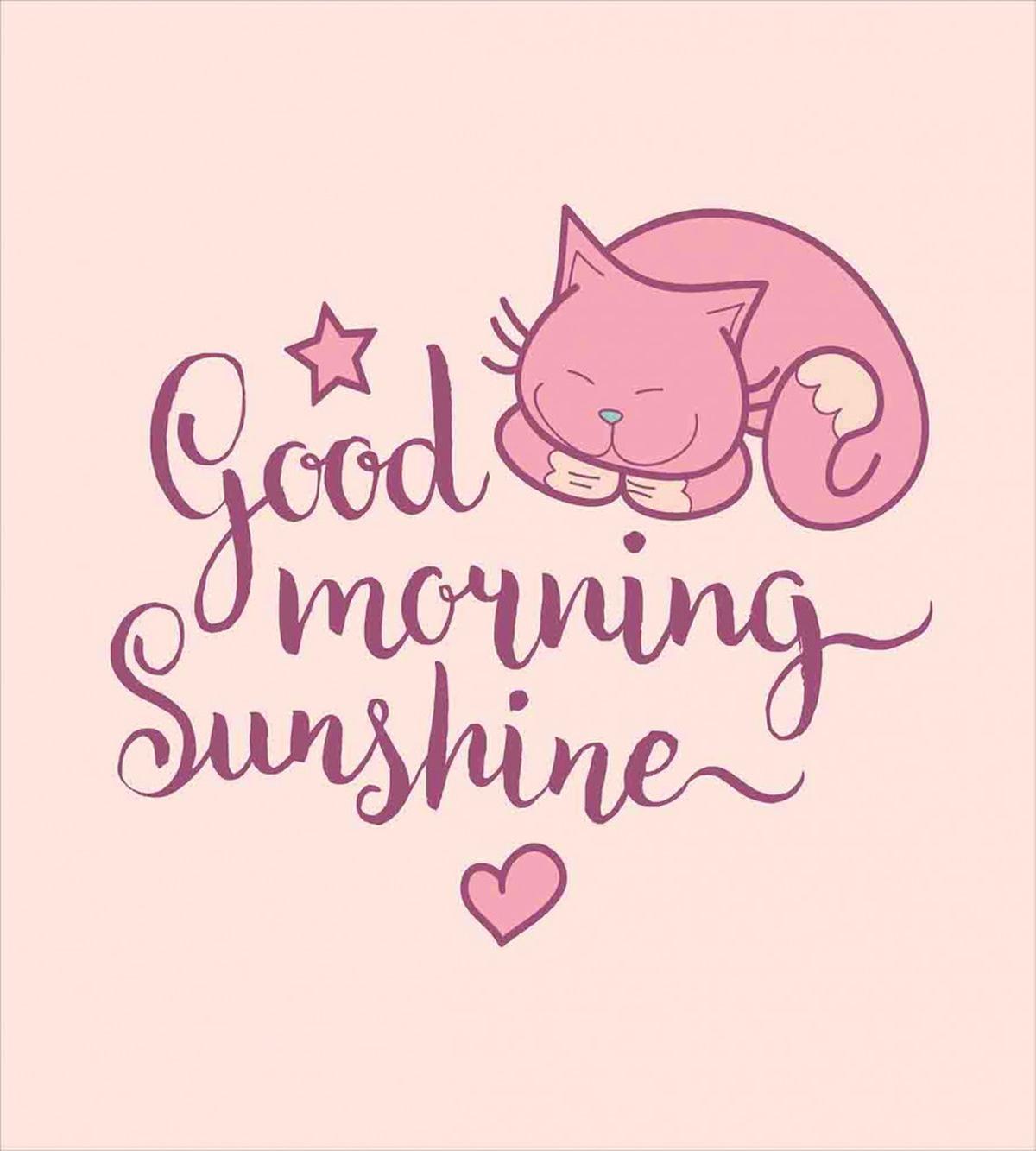Sleeping Pink Cat and Text — Pattern